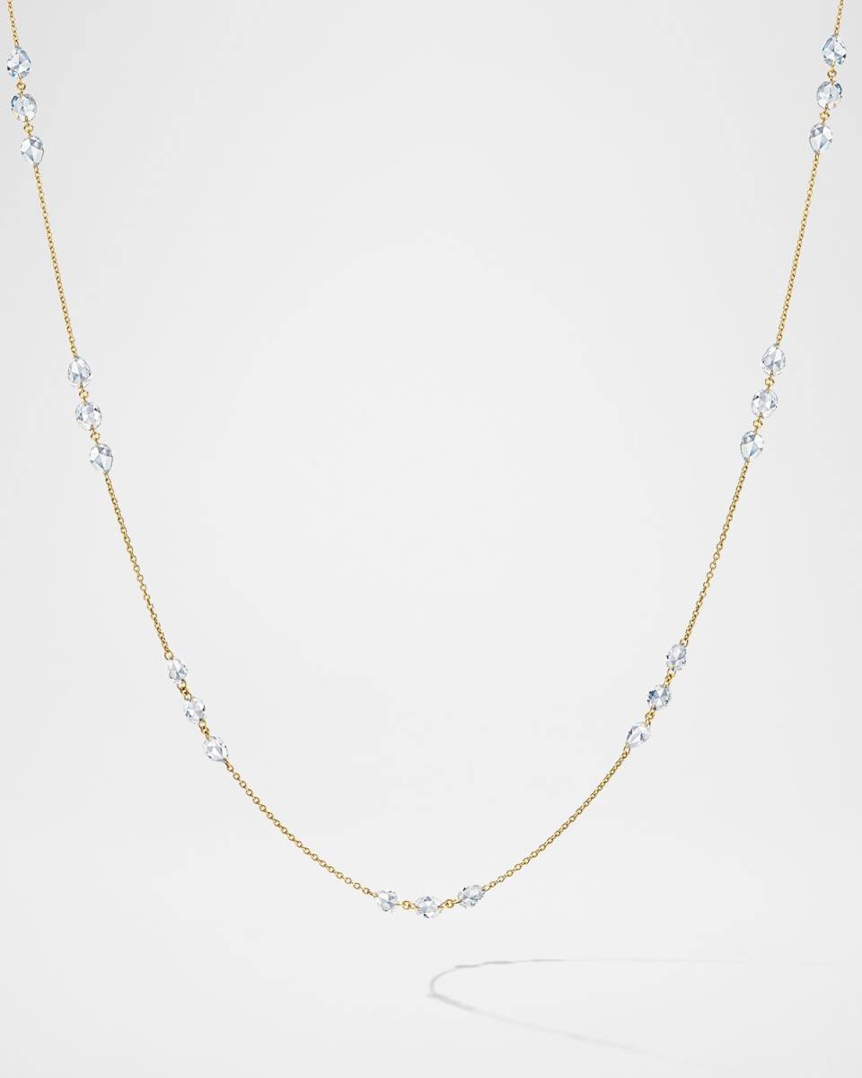 18K Yellow Gold Diamond Station Necklace, 26"L, 4.6ctw
